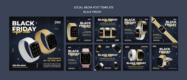 PSD gratuito publicaciones de instagram de viernes negro