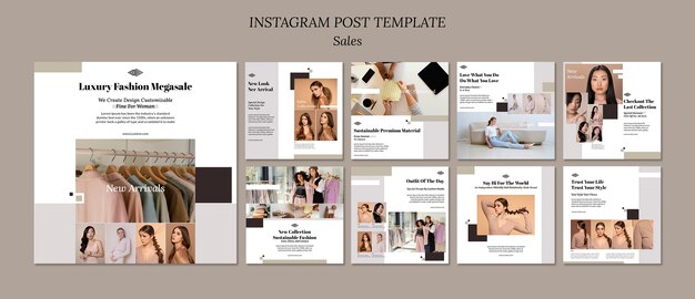 Publicaciones minimalistas de instagram de ventas.