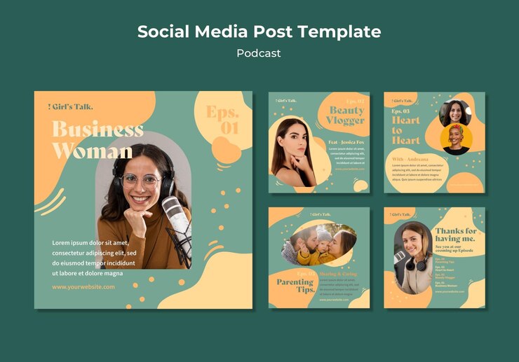 PSD gratuito publicaciones de podcasts en redes sociales