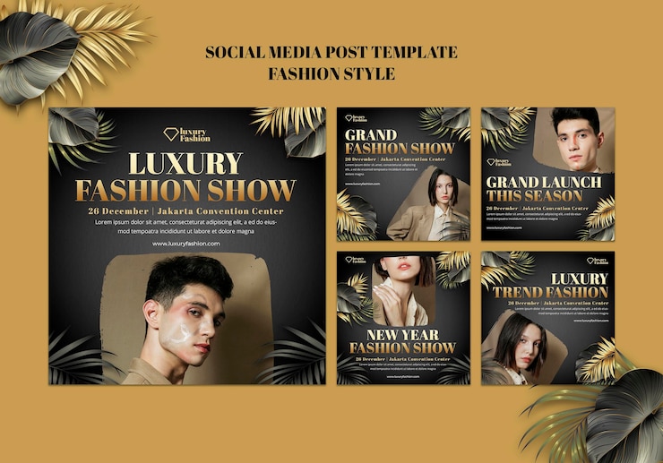 PSD gratuito publicaciones en redes sociales de desfiles de moda