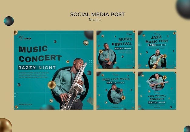 Publicaciones en redes sociales del festival de música de jazz
