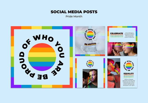 Publicaciones en redes sociales del mes del orgullo