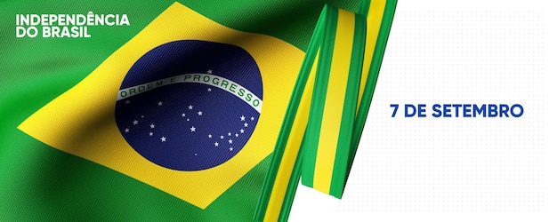 Publicar banner redes sociales día de la independencia de brasil representación 3d en portugués