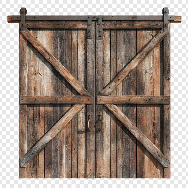 Las puertas rústicas de madera de los graneros son una imagen atemporal del encanto del campo