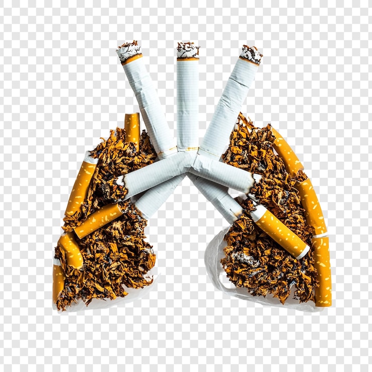 PSD gratuito los pulmones destruidos por el tabaco una representación visual de los efectos devastadores del tabaco