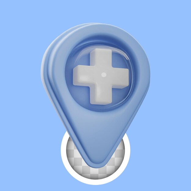 Punto de ubicación del hospital Ilustración 3d