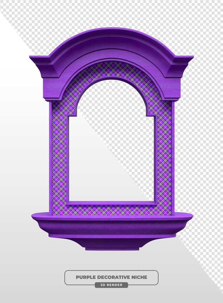 PSD Gratis purple decorative niche 3d render