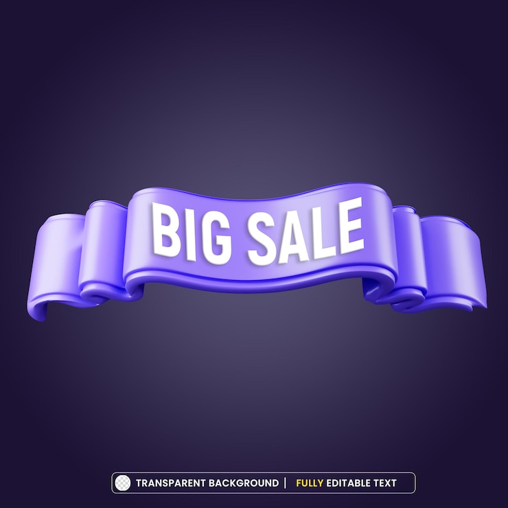 PSD Gratis purple tag big sale 3d rendering isolated