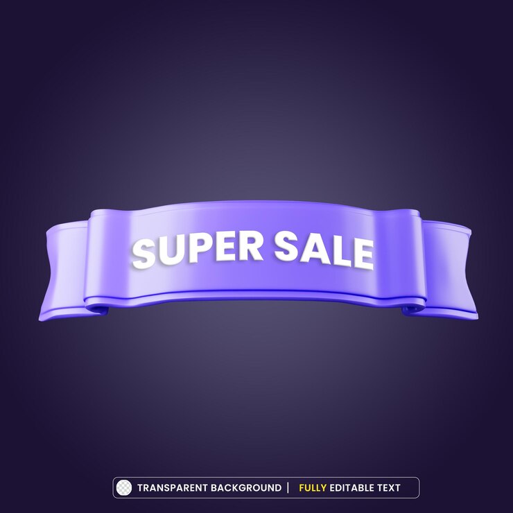 PSD Gratis purple tag super sale 3d rendering isolated