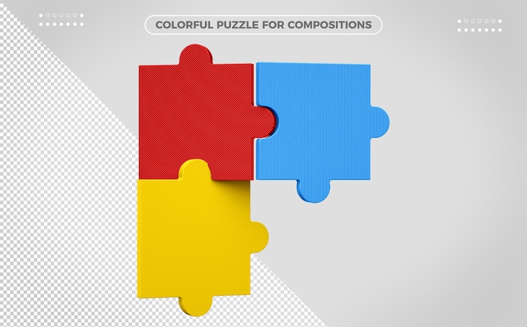 PSD gratuito puzzle colorato per la giornata dei bambini
