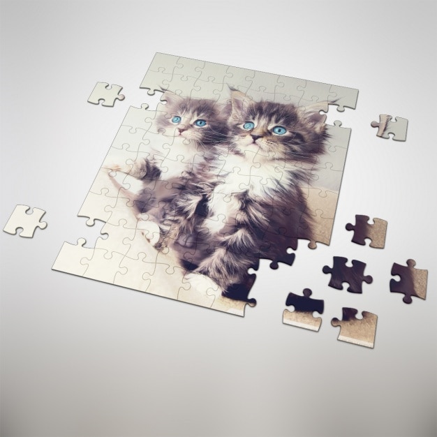 Gratis PSD puzzle mock up design