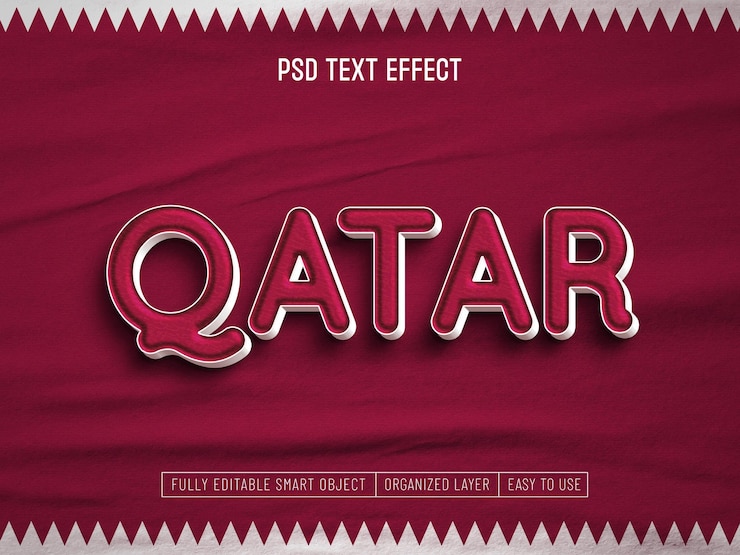 PSD Gratis qatar world cup 2022 text effect