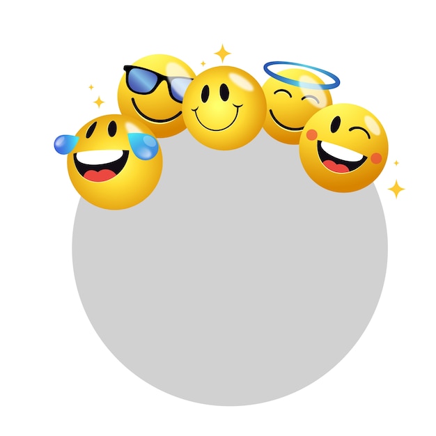 Quadro emoji 3D isolato