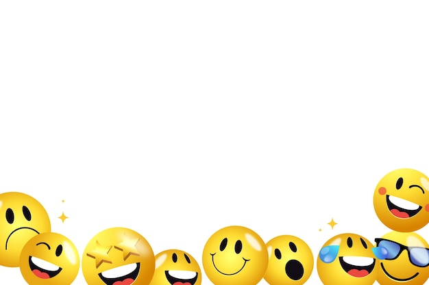 Quadro emoji 3D isolato