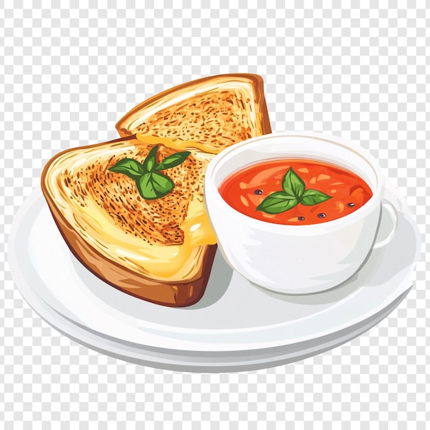Queso a la parrilla y sopa de tomate Una combinación clásica de comidas confortables