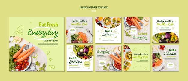 Raccolta di post di instagram di cibo sano