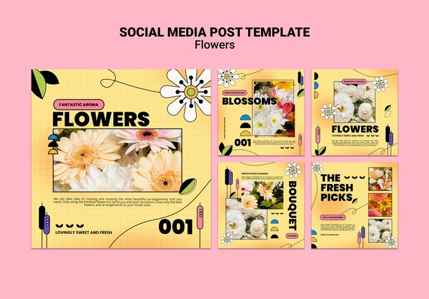 Raccolta di post di Instagram per il negozio di fiori