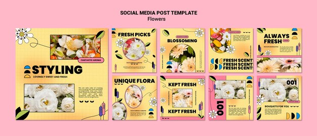 Raccolta di post di Instagram per il negozio di fiori