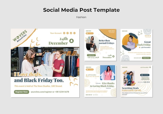 Raccolta di post di Instagram per le vendite di moda