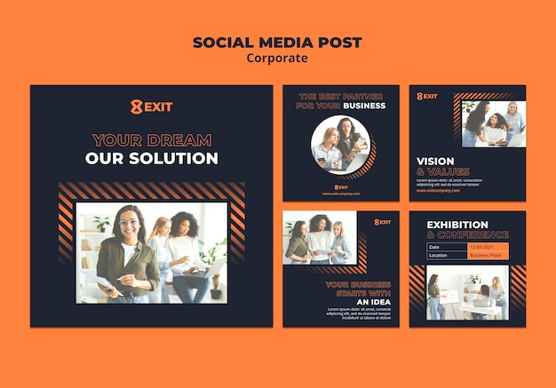 Raccolta di post di Instagram per società commerciali