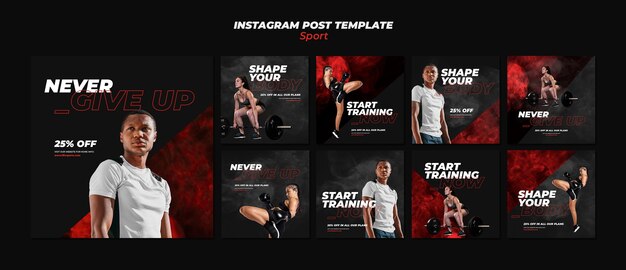 Raccolta di post di palestra e sport su instagram