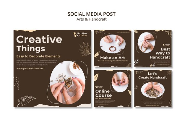 Raccolta di post su Instagram per l'arte e l'artigianato