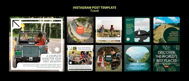 Raccolta di post su Instagram per viaggi e avventure