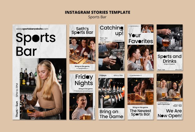 Raccolta di storie di instagram del bar dello sport