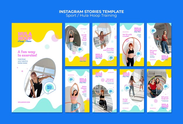 Raccolta di storie di instagram di sport e attività