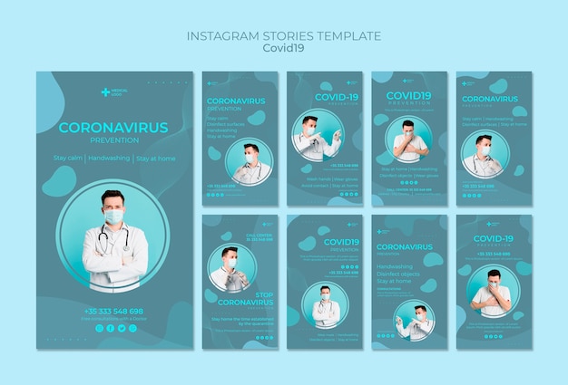 Raccolta di storie su Instagram per la prevenzione del coronavirus