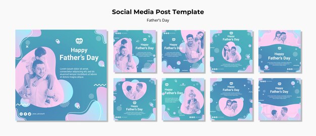 Raccolta variopinta della posta del instagram di festa del papà