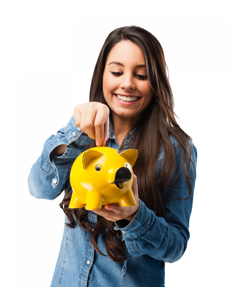 PSD gratuito ragazze risparmio di denaro per il futuro