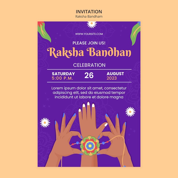 Raksha bandhan viering uitnodiging sjabloon