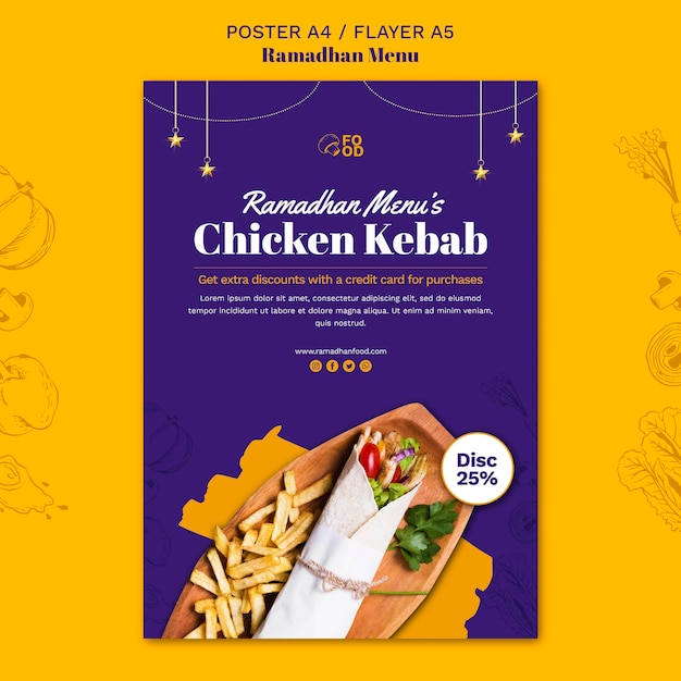 Gratis PSD ramadahn menu posterontwerp