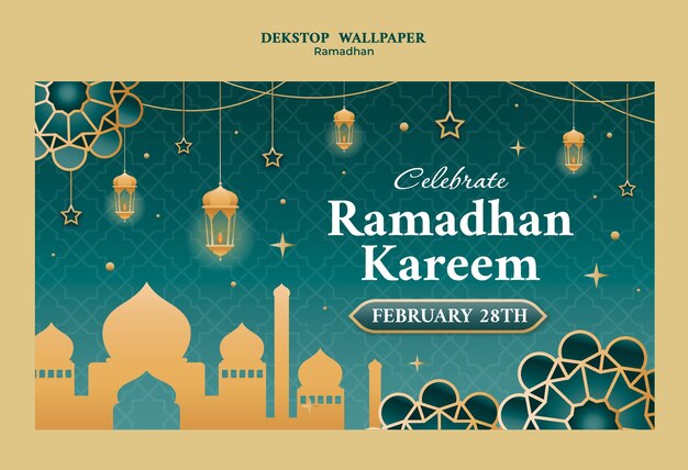 Ramadan bureaublad sjabloon ontwerp