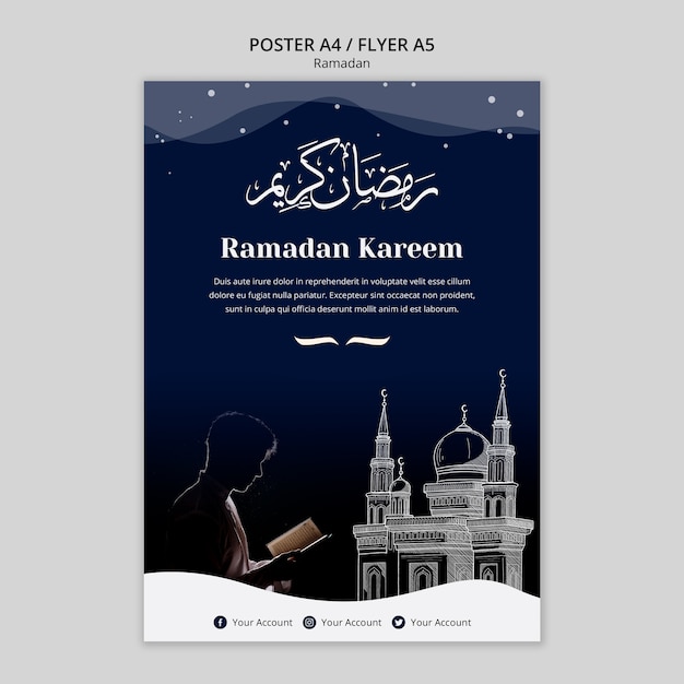 Ramadan concept poster sjabloon