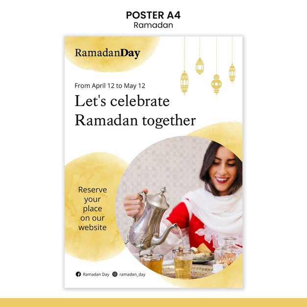 Ramadan evenement folder sjabloon met foto