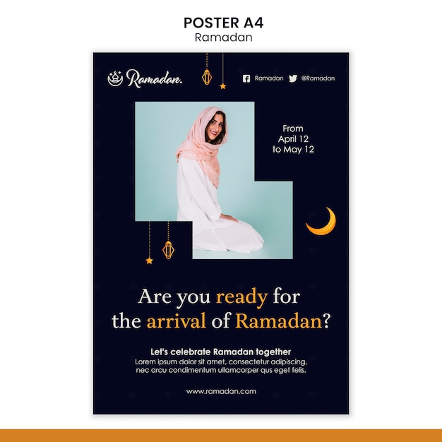 Gratis PSD ramadan evenement folder sjabloon