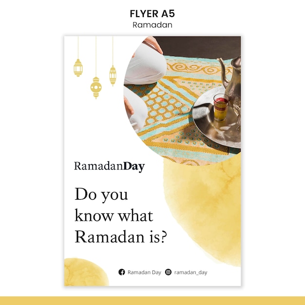 Gratis PSD ramadan evenement poster sjabloon met foto