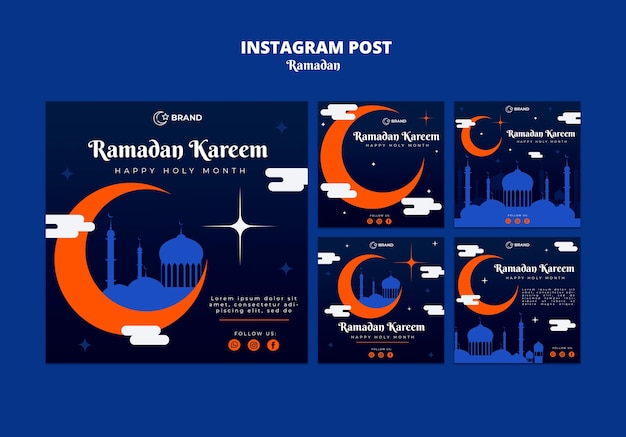 Gratis PSD ramadan feest instagram berichten sjabloon