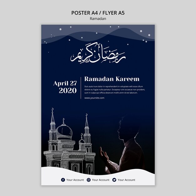 Ramadan flyer concept sjabloon