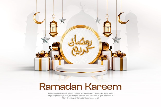 Ramadan kareem 3d ontwerpsjabloon voor sociale media-banner