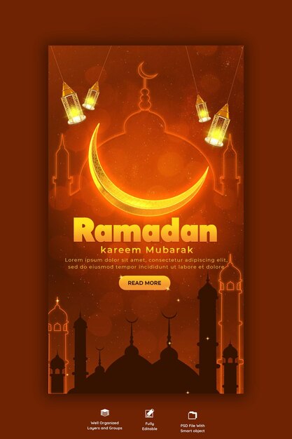 Ramadan Kareem festival islámico tradicional historia religiosa de Instagram y Facebook