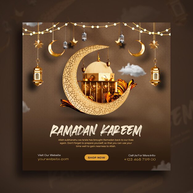 Ramadan kareem islamitisch festival social media post-ontwerpsjabloon