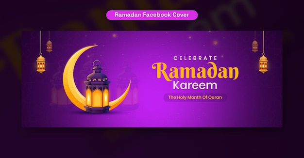 Gratis PSD ramadan kareem social media facebook cover design template (sjabloon voor het ontwerpen van de omslag)