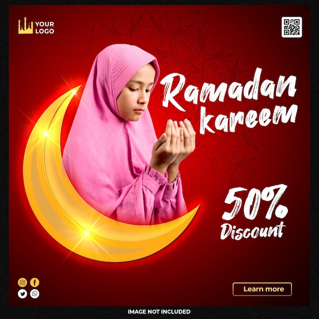 Gratis PSD ramadan kareem social media post-sjabloonontwerp