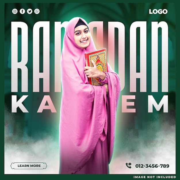 Ramadan kareem social media post template design (ontwerp van een sjabloon)