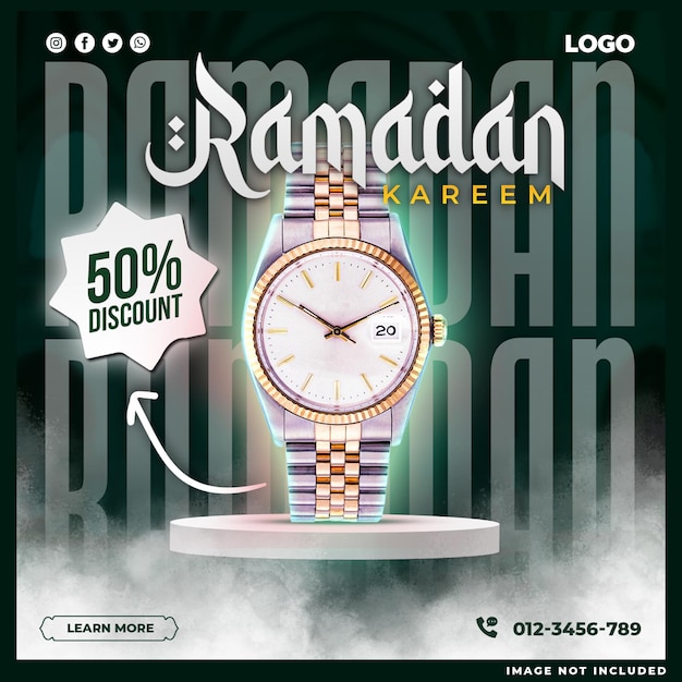 Gratis PSD ramadan kareem social media post template design (ontwerp van een sjabloon)