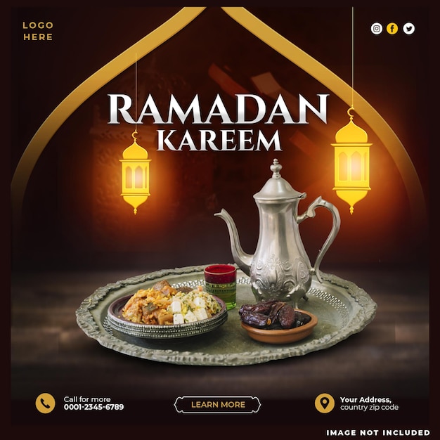 Gratis PSD ramadan kareem special food menu sociale media ontwerp post sjabloon