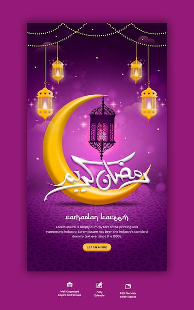 Ramadan Kareem traditioneel islamitisch festival religieus Instagram- en Facebook-verhaal